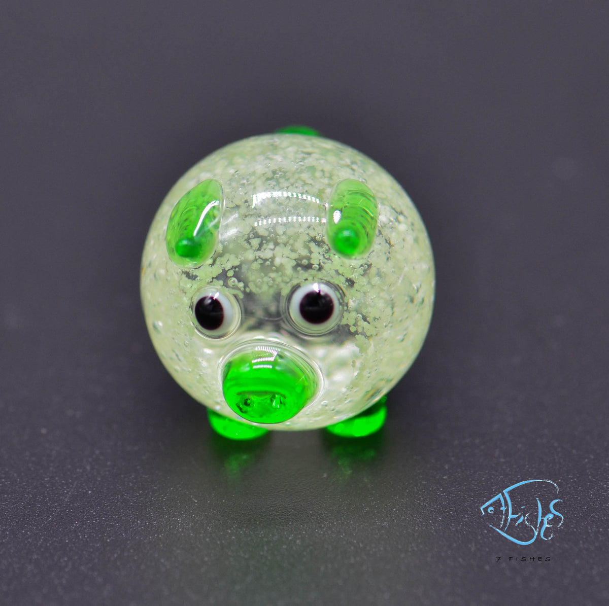 Glass Glowing Pig Ornament