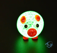 Load image into Gallery viewer, Glass Glowing Pig Ornament
