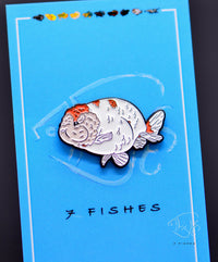 Load image into Gallery viewer, Sakura Ranchu Goldfish Enamel Pin
