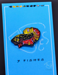 Load image into Gallery viewer, Avatar Gold Betta Enamel Pin
