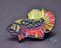 Load image into Gallery viewer, Avatar Gold Betta Enamel Pin
