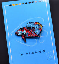 Load image into Gallery viewer, Red Galaxy Betta Enamel Pin
