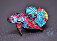 Load image into Gallery viewer, Red Galaxy Betta Enamel Pin
