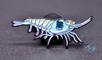 Load image into Gallery viewer, Blue Bolt Shrimp Enamel Pin
